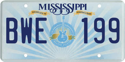 MS license plate BWE199