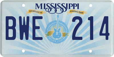 MS license plate BWE214