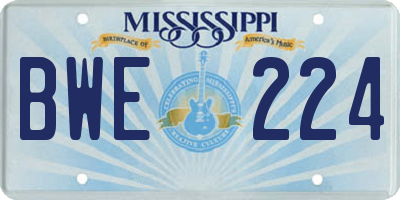 MS license plate BWE224