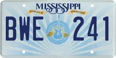 MS license plate BWE241