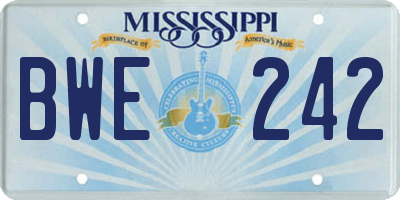 MS license plate BWE242