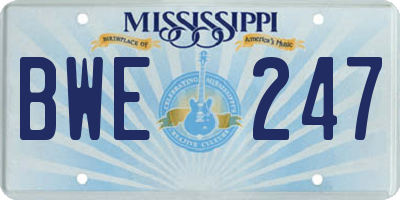 MS license plate BWE247