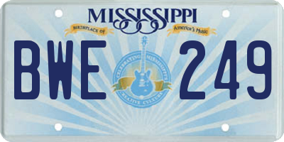 MS license plate BWE249
