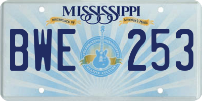 MS license plate BWE253