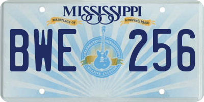 MS license plate BWE256