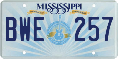 MS license plate BWE257