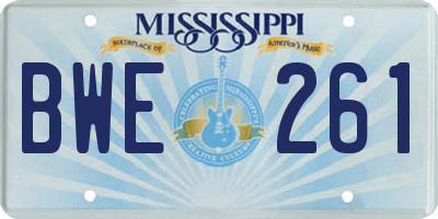 MS license plate BWE261