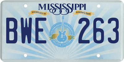 MS license plate BWE263