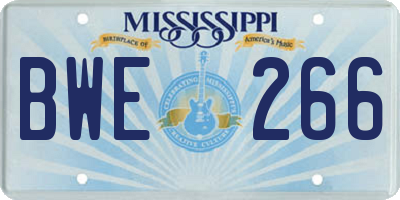 MS license plate BWE266