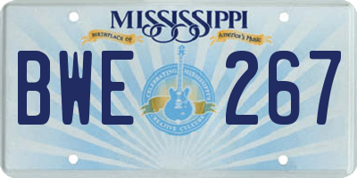 MS license plate BWE267