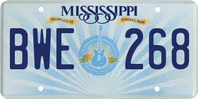 MS license plate BWE268