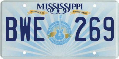 MS license plate BWE269
