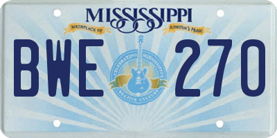 MS license plate BWE270