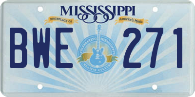 MS license plate BWE271