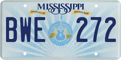 MS license plate BWE272