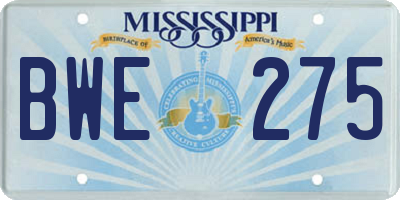MS license plate BWE275