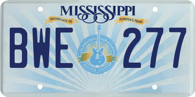 MS license plate BWE277