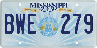 MS license plate BWE279
