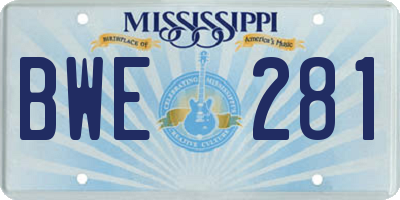 MS license plate BWE281