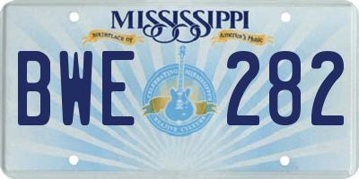 MS license plate BWE282