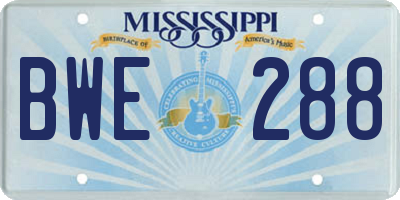 MS license plate BWE288
