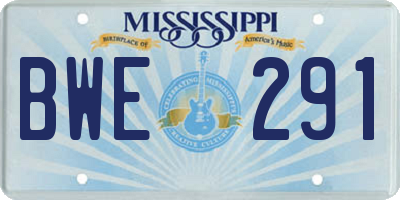 MS license plate BWE291