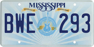 MS license plate BWE293