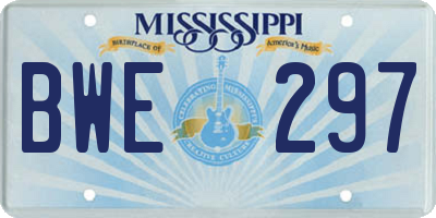 MS license plate BWE297