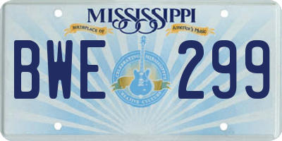 MS license plate BWE299