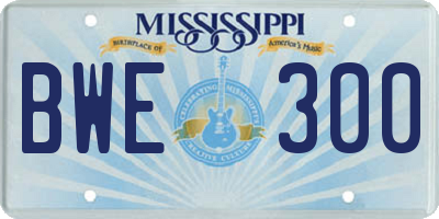 MS license plate BWE300