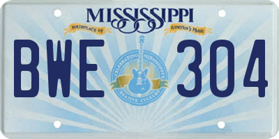 MS license plate BWE304