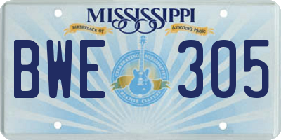 MS license plate BWE305
