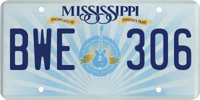 MS license plate BWE306