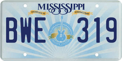 MS license plate BWE319