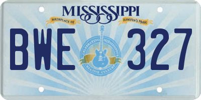 MS license plate BWE327