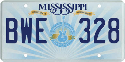 MS license plate BWE328