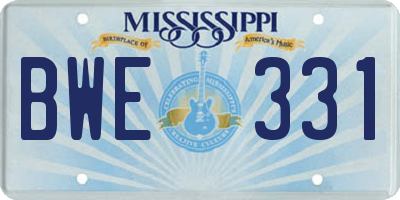 MS license plate BWE331