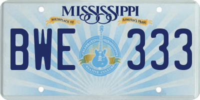 MS license plate BWE333