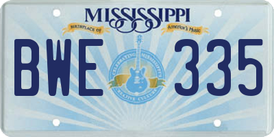 MS license plate BWE335