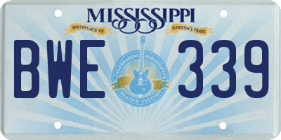 MS license plate BWE339