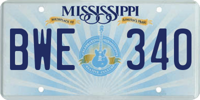 MS license plate BWE340