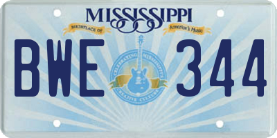 MS license plate BWE344
