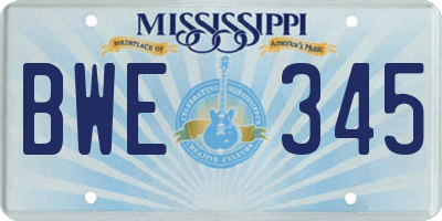 MS license plate BWE345