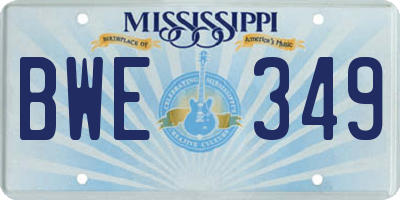 MS license plate BWE349
