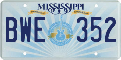 MS license plate BWE352