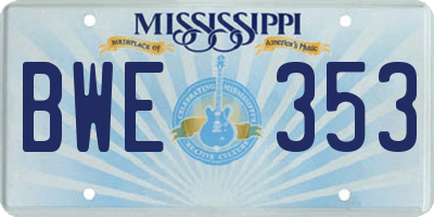 MS license plate BWE353