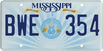 MS license plate BWE354