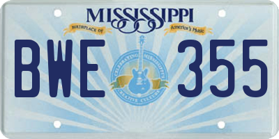 MS license plate BWE355