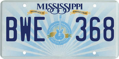 MS license plate BWE368