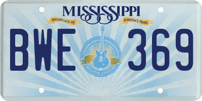 MS license plate BWE369